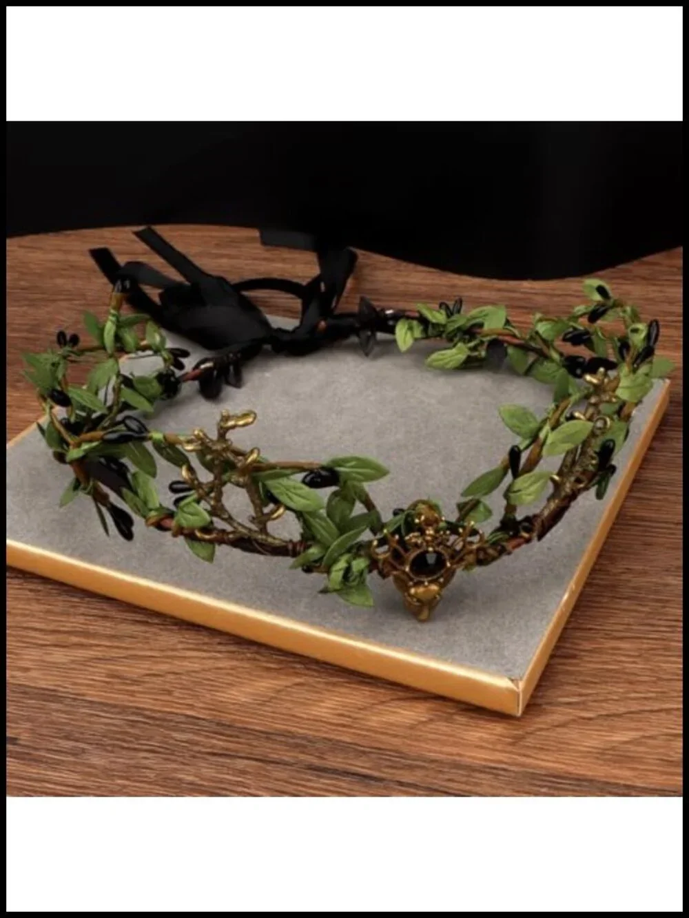 Elf Crown Fairy Headpiece with Antler V-Shape Leaf Circlet for Women Cosplay